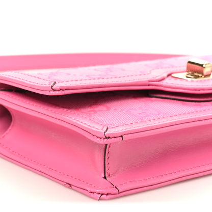 Gucci GG Monogram Scratch Lux Calfskin Mini Luce Shoulder Bag Rose Dark Blossom 8 of 9