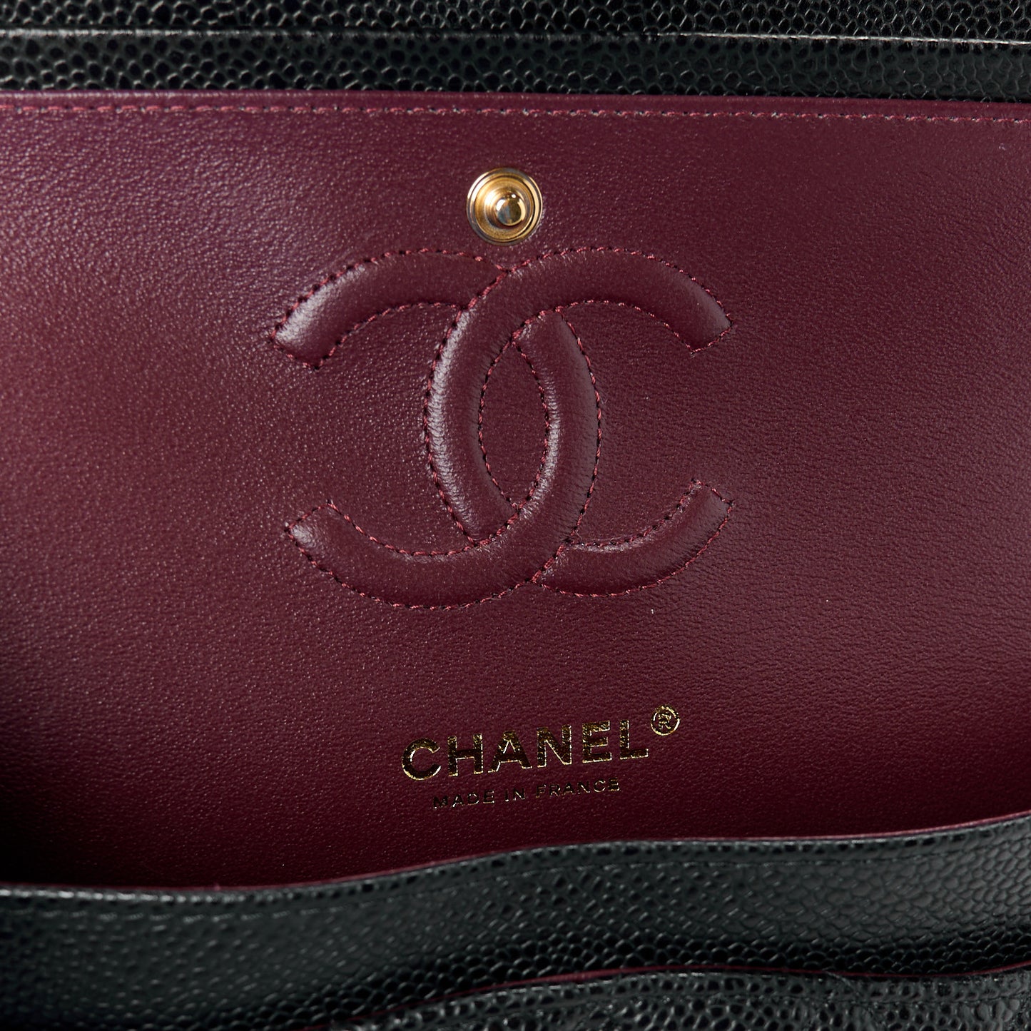 Caviar Quilted Small Double Flap Black