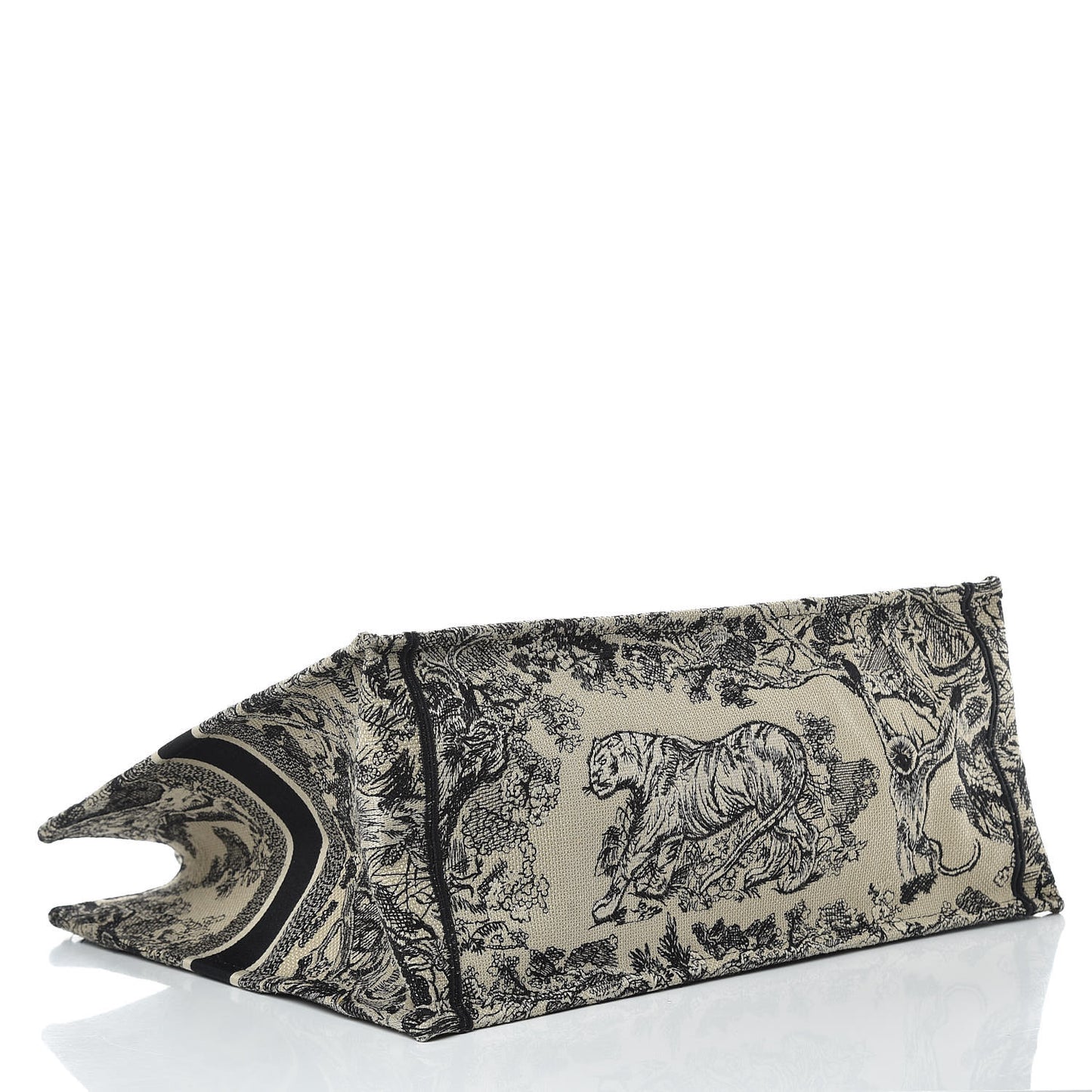 Canvas Embroidered Large Dioriviera Toile De Jouy Book Tote Black