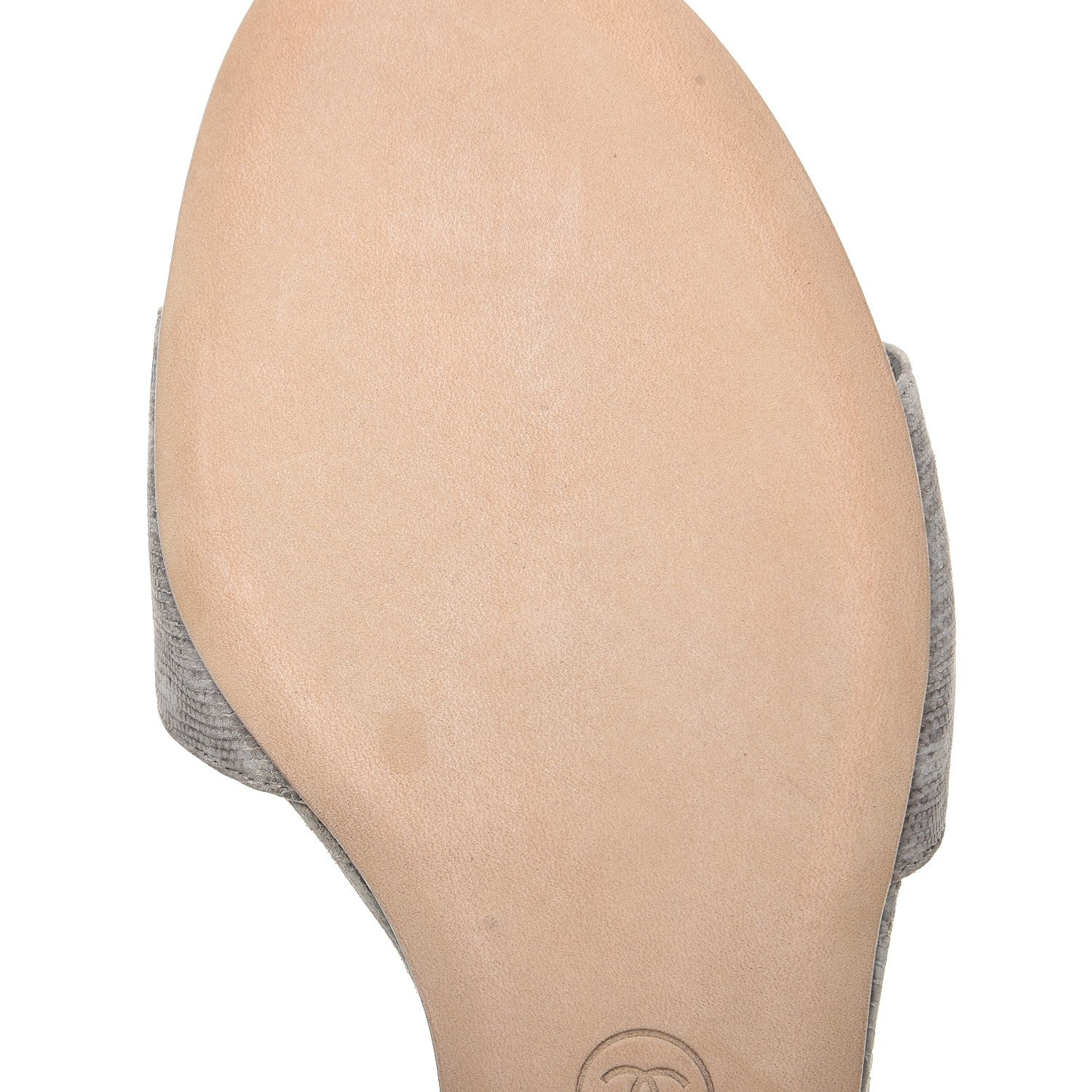 Chanel Lizard Pearl CC Sandals 37.5 Grey White 9 of 9