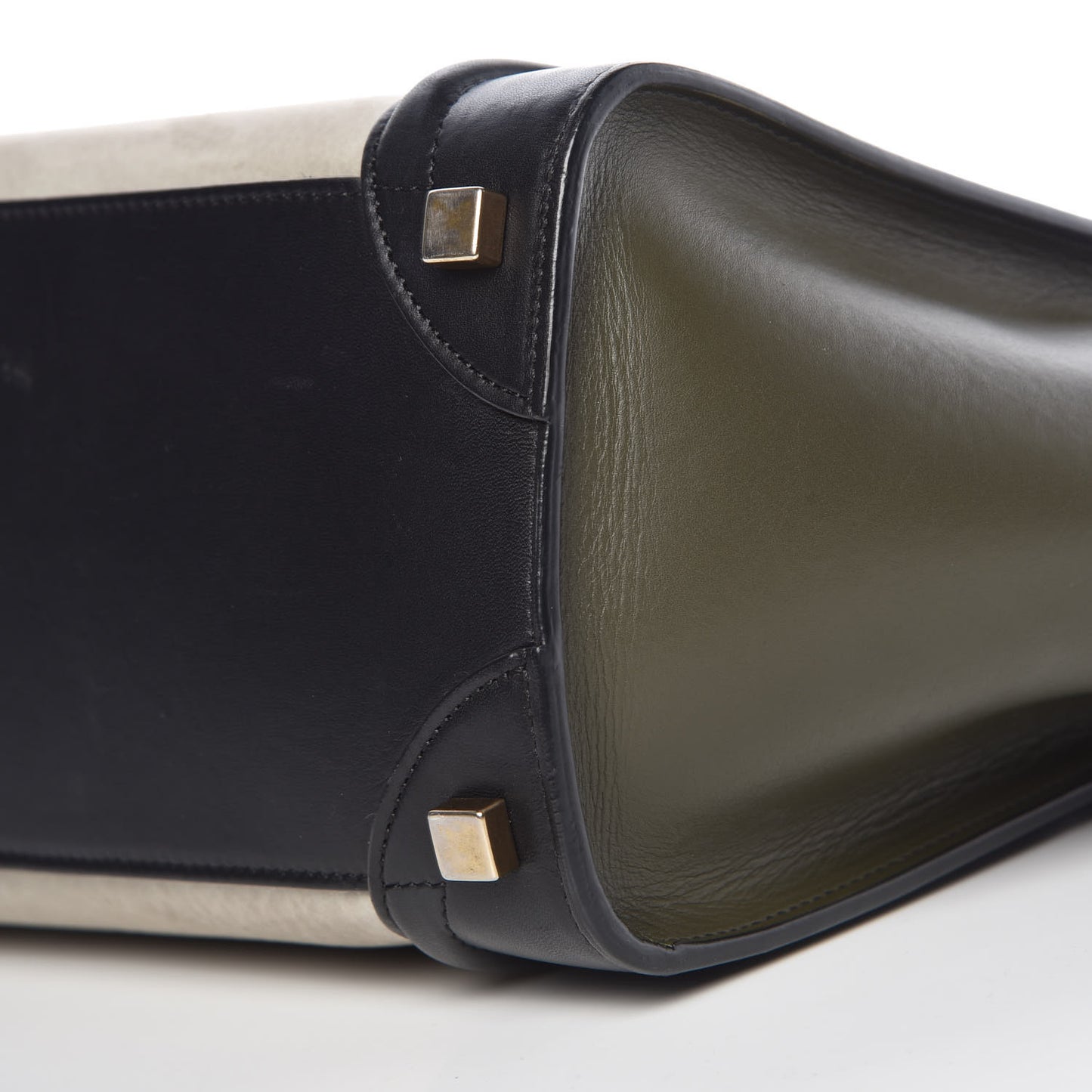 Nubuck Smooth Calfskin Micro Tri-Color Luggage Olive