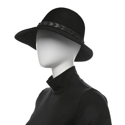 Hermes Rabbit Felt Lambskin Hat 58 Black 2 of 10