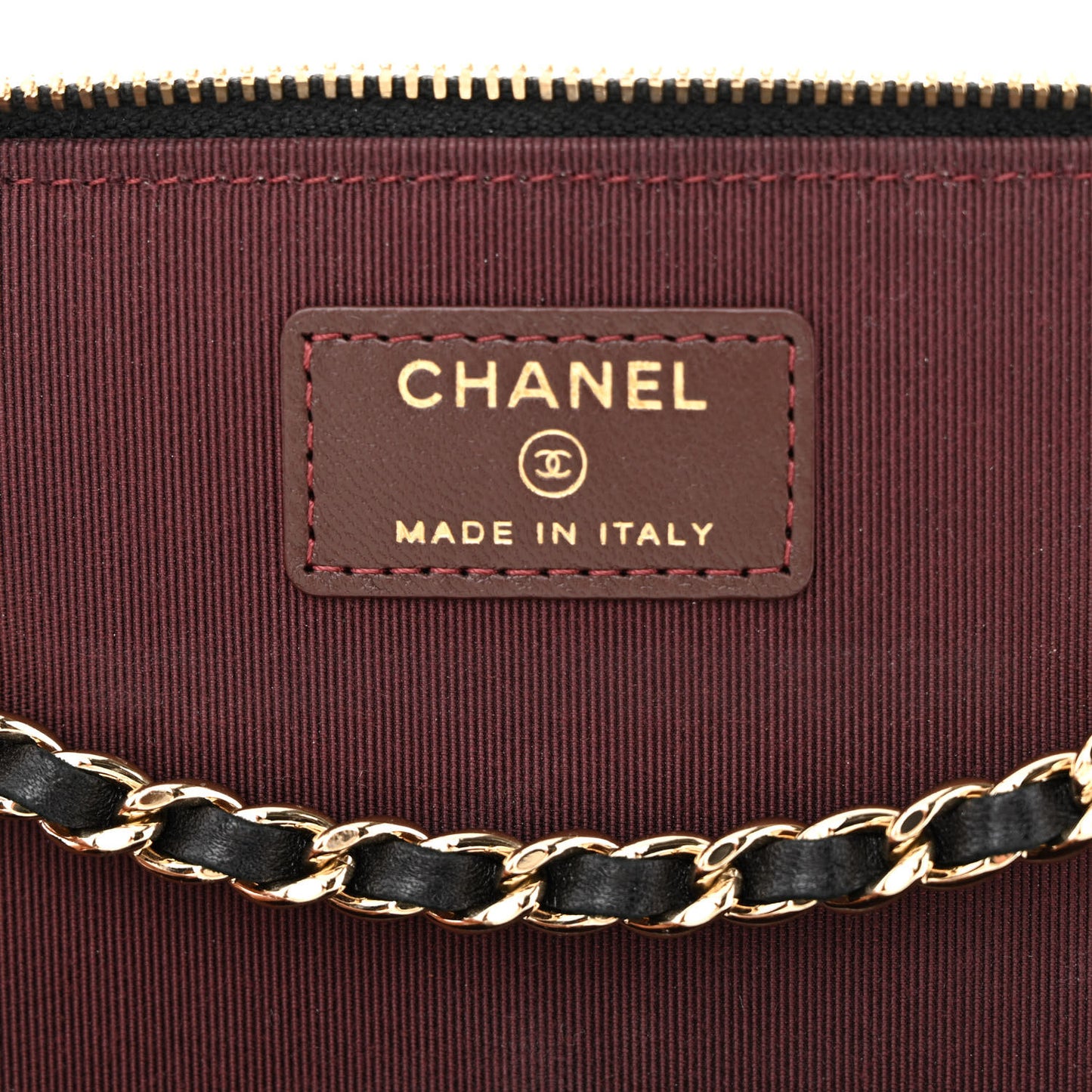 Lambskin Quilted Small Vanity Case With Chain Black