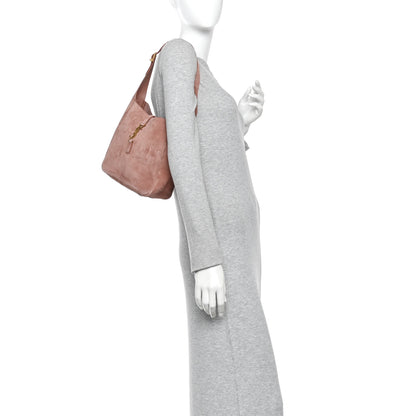 Saint Laurent Suede Calfskin Small Le 5 A 7 Soft Hobo Barley Pink 2 of 11