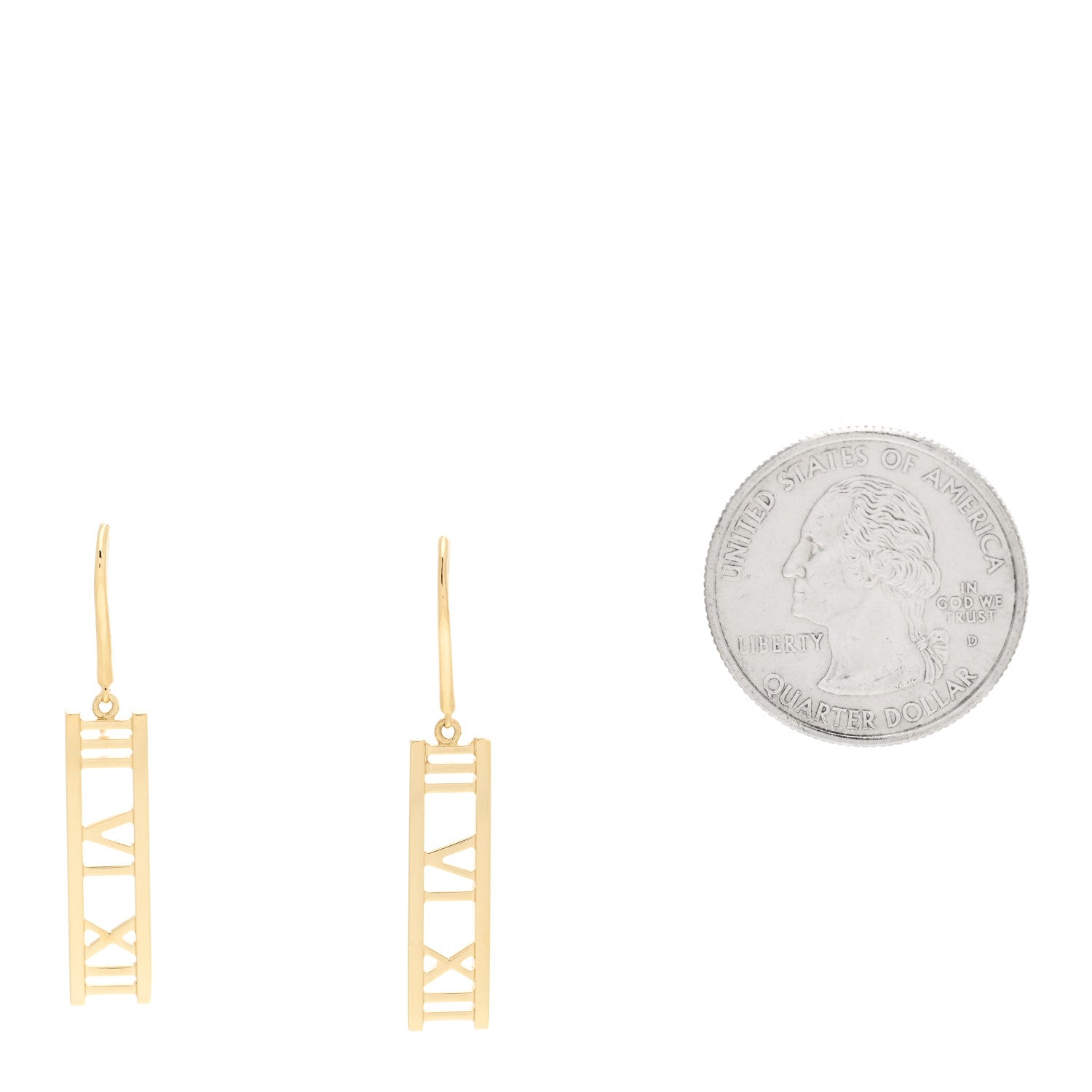 Tiffany 18K Yellow Gold Atlas Bar Drop Earrings 2 of 4