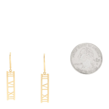 Tiffany 18K Yellow Gold Atlas Bar Drop Earrings 2 of 4