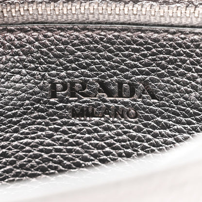 Prada Metallic Vitello Daino Flap Crossbody Cromo 6 of 8