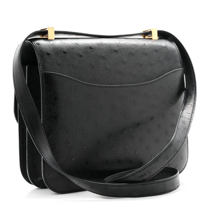 Hermes Ostrich Constance 24 Black 3 of 11