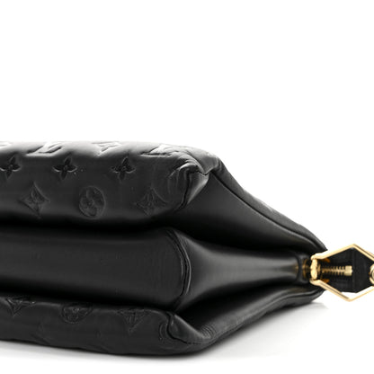 Louis Vuitton Lambskin Embossed Monogram Coussin MM Black 11 of 13