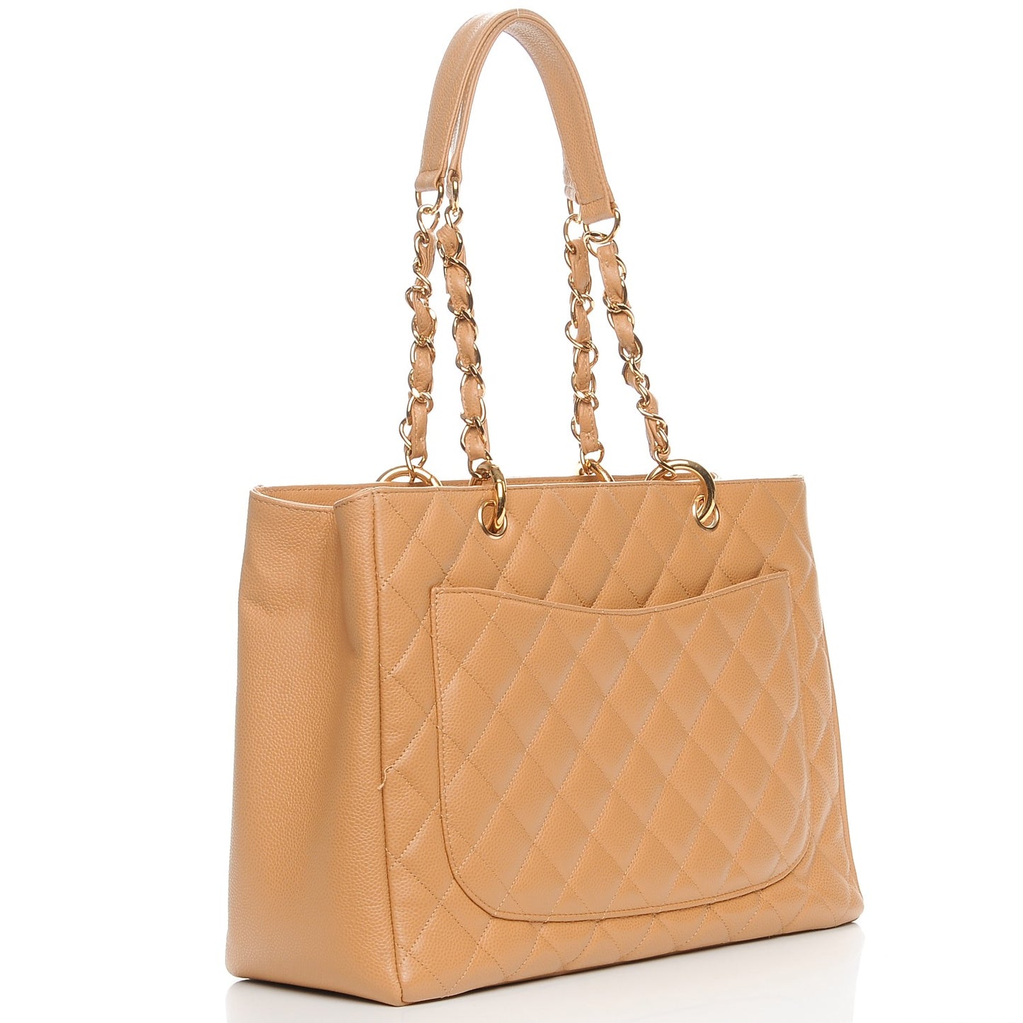 Caviar Quilted Grand Shopping Tote GST Beige