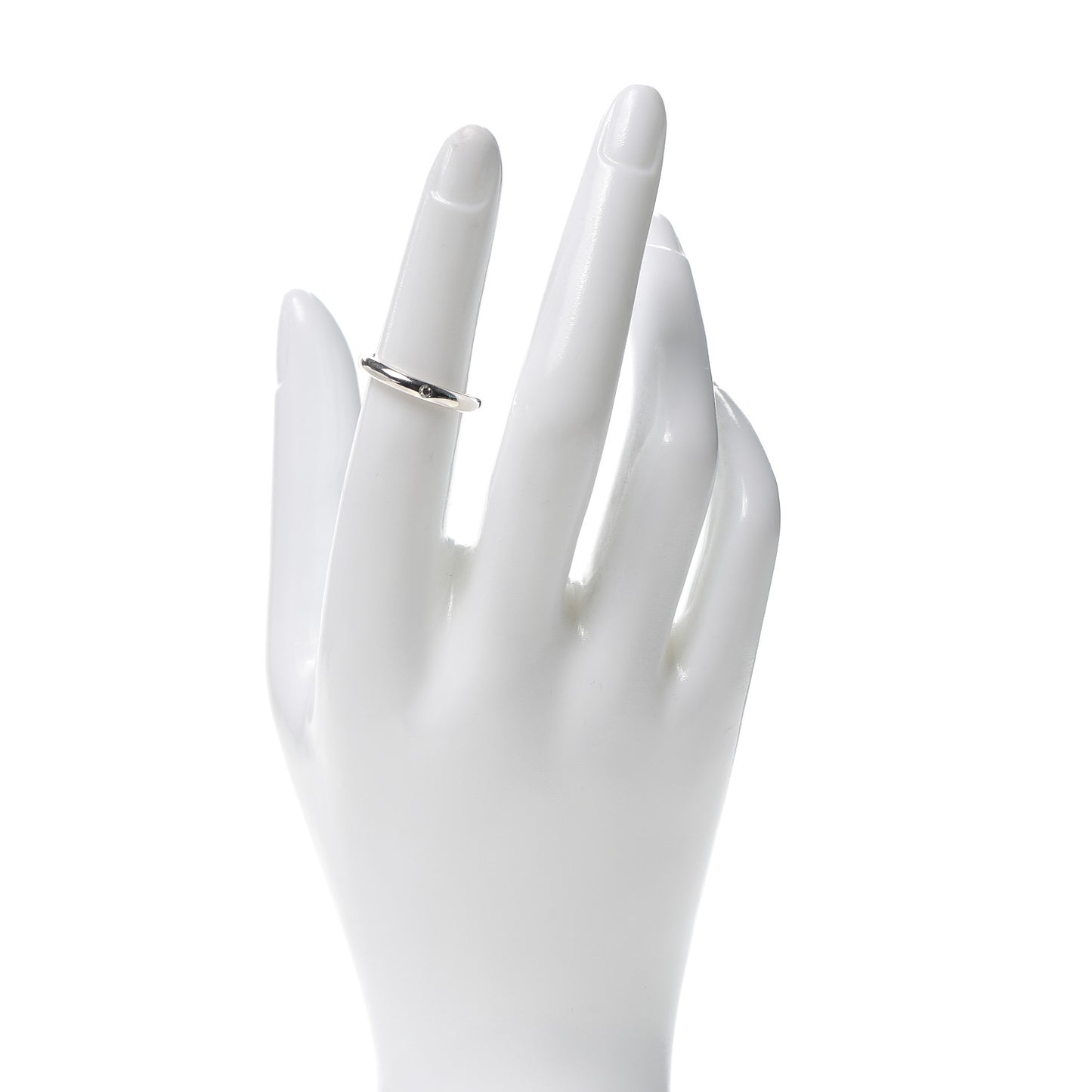 Sterling Silver Diamond Elsa Peretti Band Ring 50 5.5