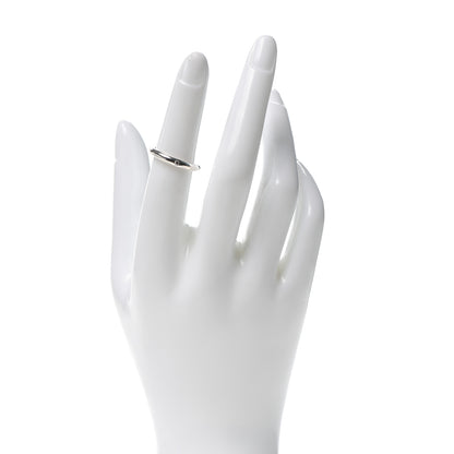 Tiffany Sterling Silver Diamond Elsa Peretti Band Ring 50 5.5 2 of 5