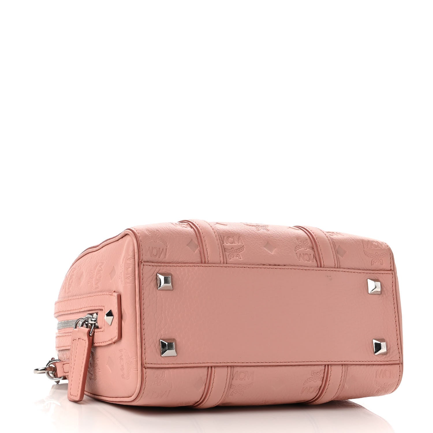 MCM Calfskin Ottomar Monogram Small Boston Bag Pink 4 of 8