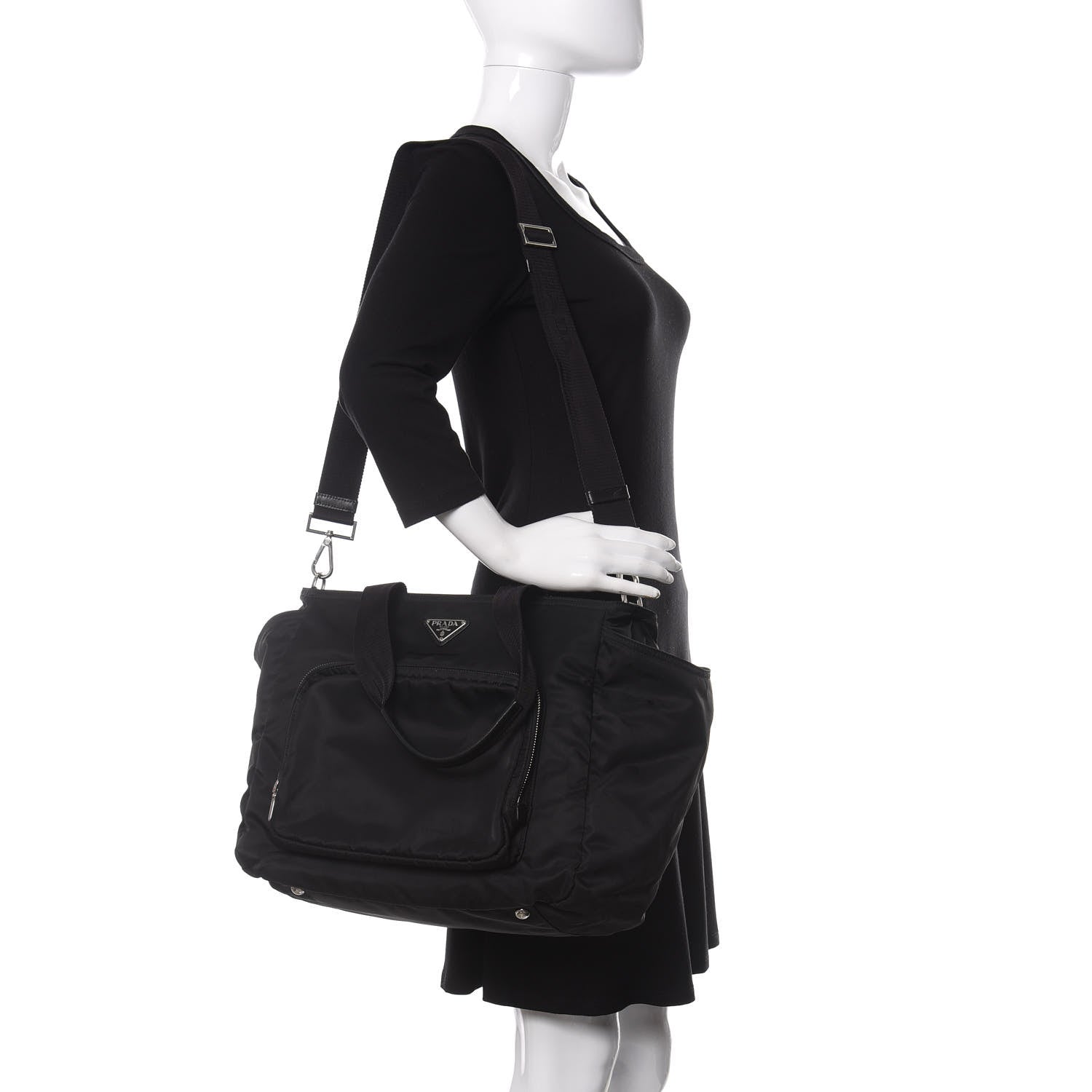 Prada Tessuto Nylon Vela Diaper Bag Black 2 of 8