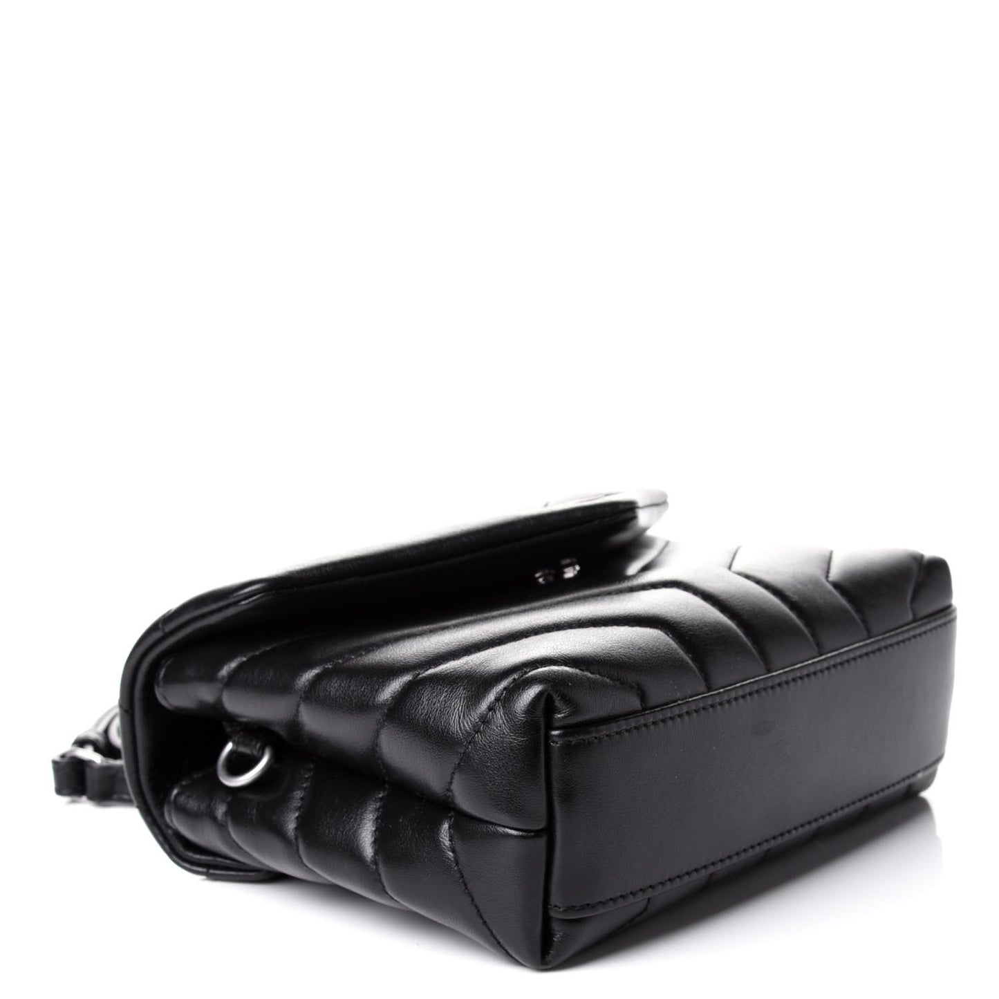 Calfskin Y Quilted Monogram Toy Loulou Crossbody Bag Black