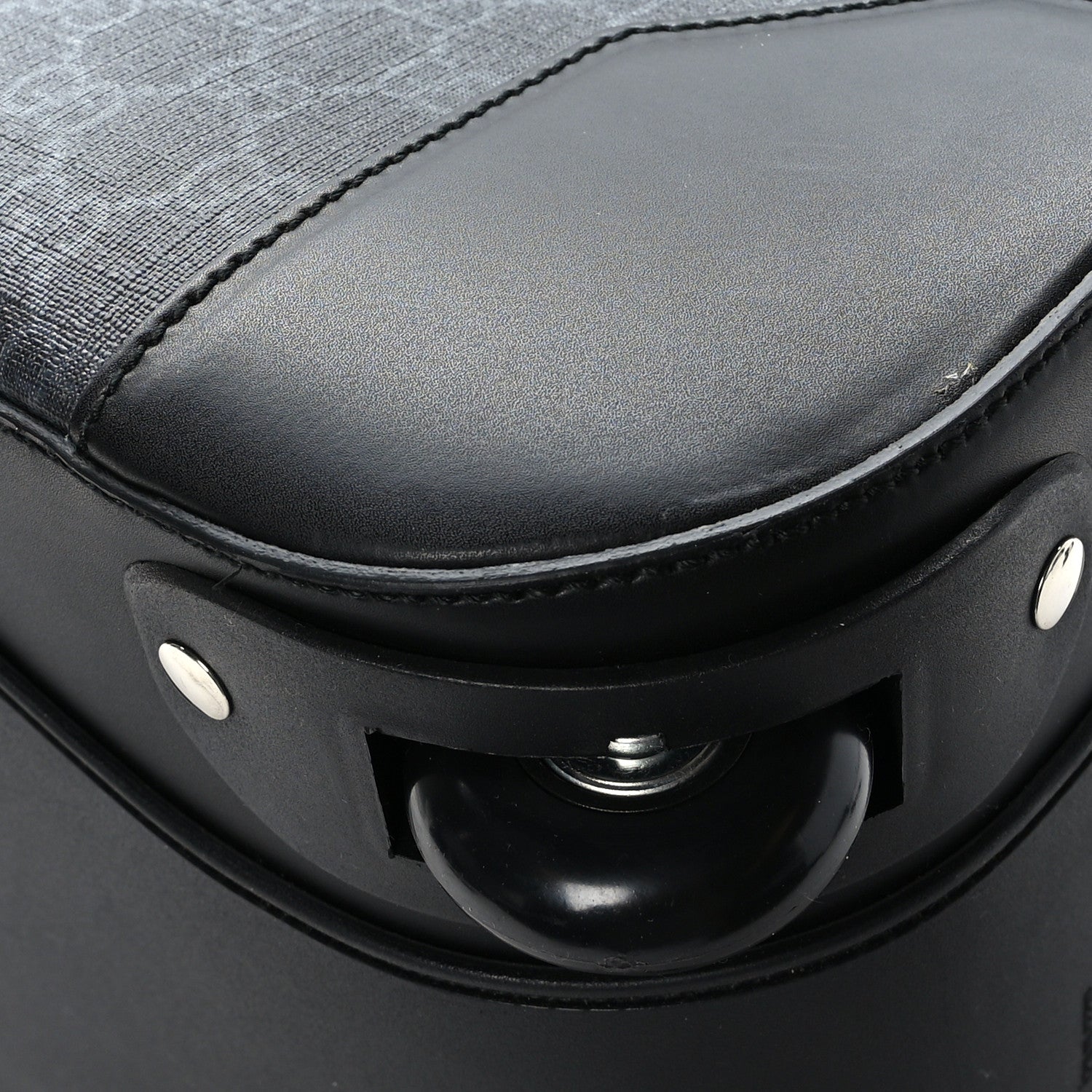 Gucci Soft GG Supreme Monogram Web Carry On Duffle With Wheels Black Grey 9 of 11