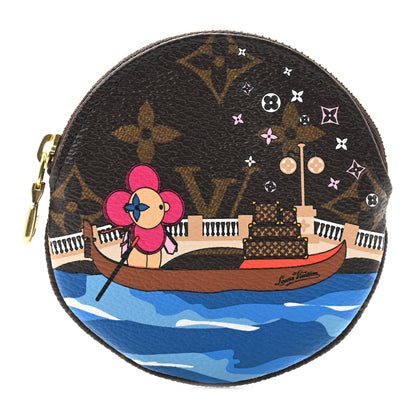 Louis Vuitton Monogram 2019 Christmas Animation Round Coin Purse Blue 1 of 8