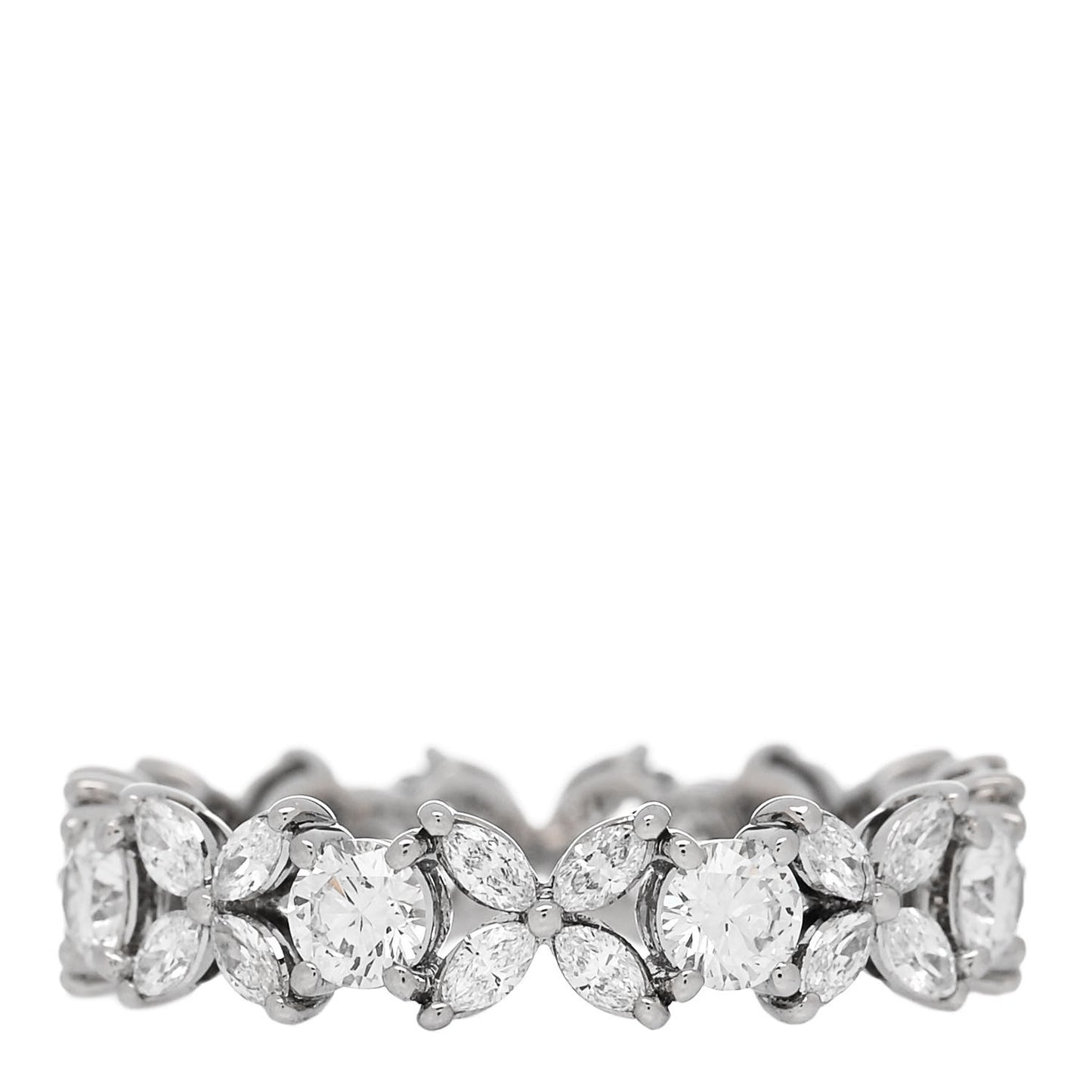 Platinum Diamond Victoria Alternating Band Ring 54 6.75