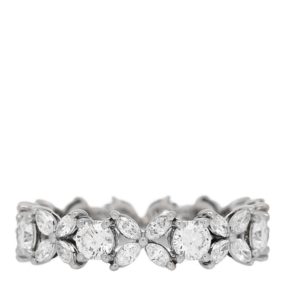 Tiffany Platinum Diamond Victoria Alternating Band Ring 54 6.75 3 of 5