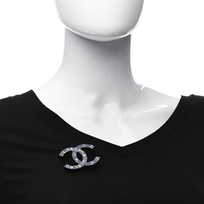 Chanel Resin Crystal La Pausa CC Brooch Blue 2 of 4