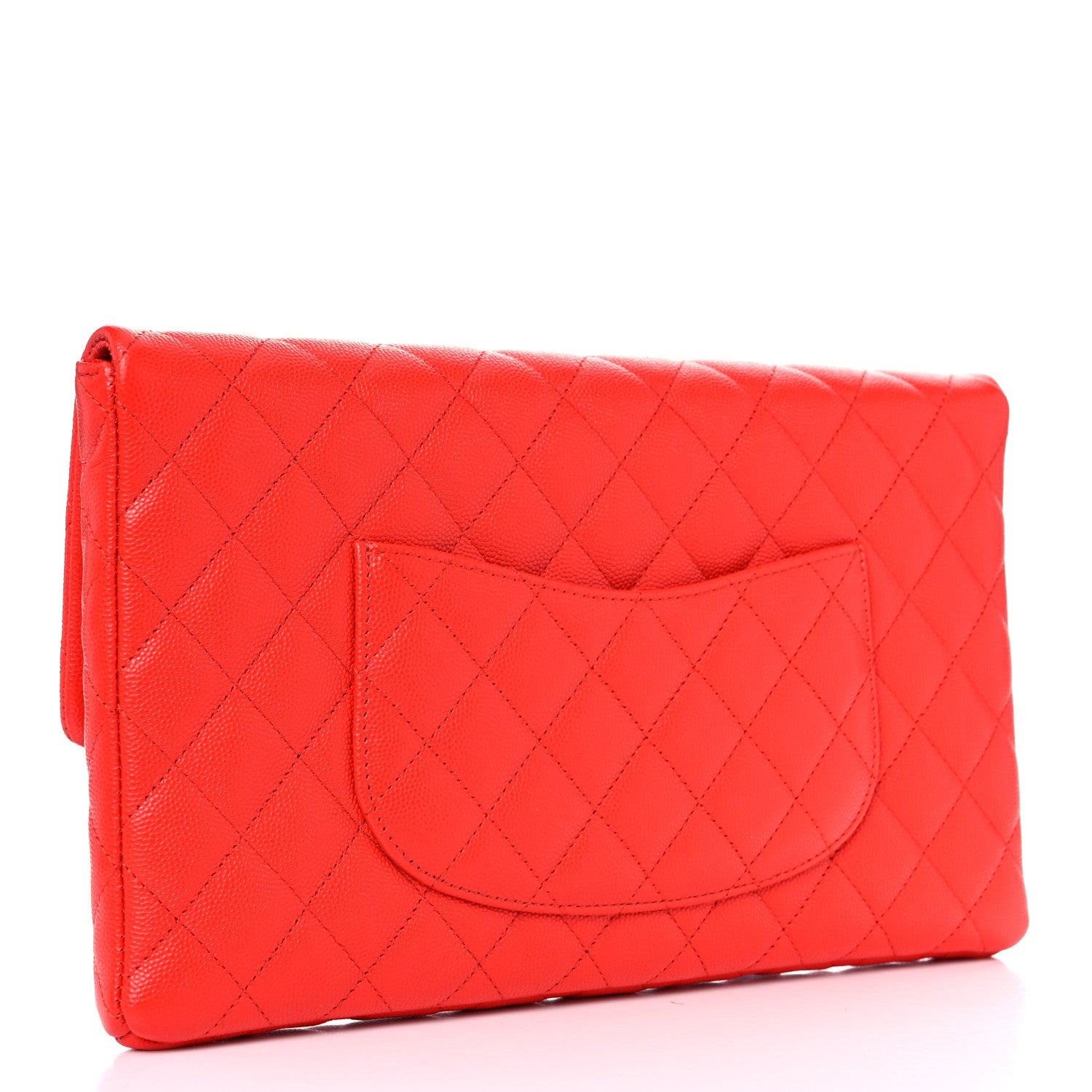 Chanel Caviar Quilted Flap Clutch Red 3 of 7