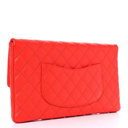 Chanel Caviar Quilted Flap Clutch Red 3 of 7
