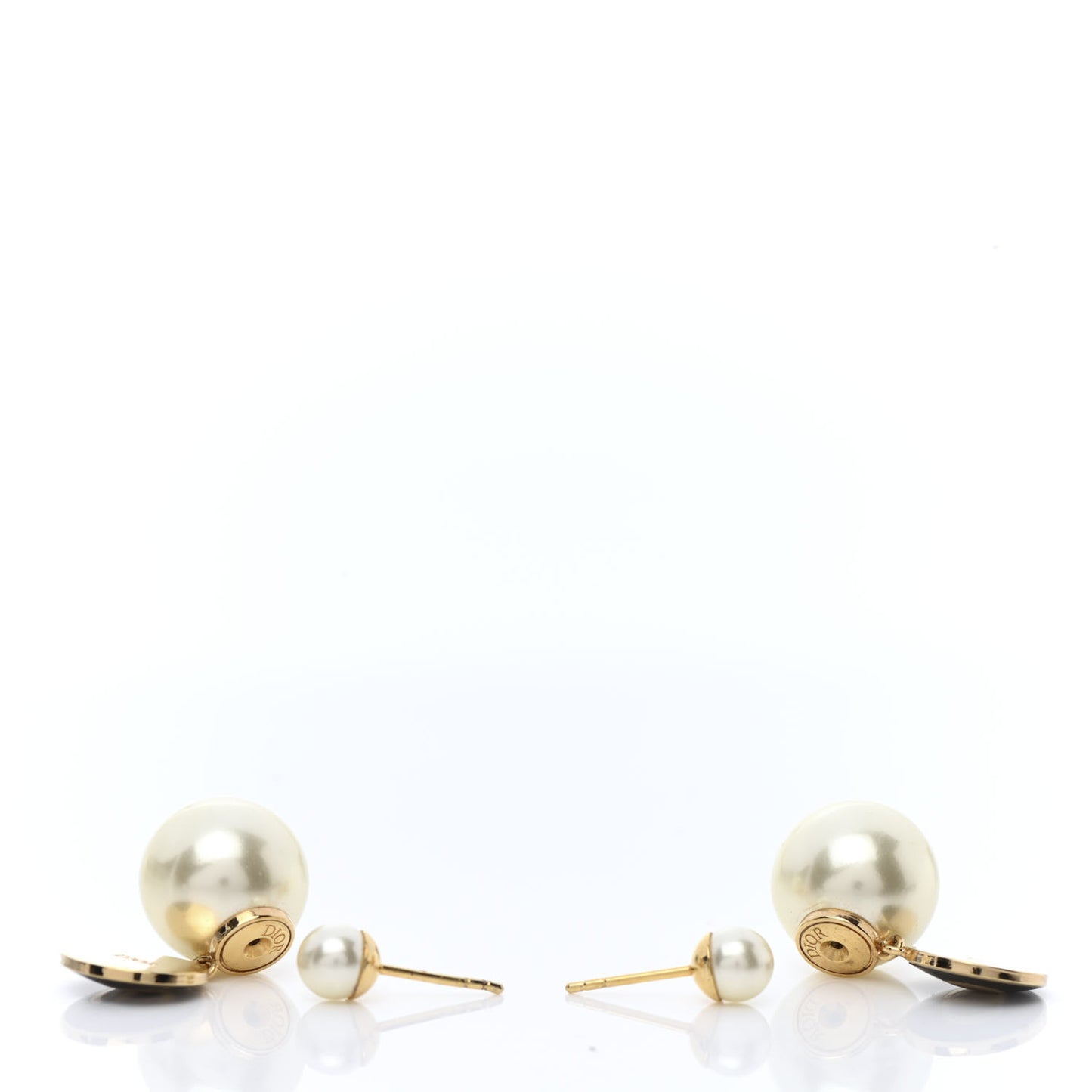 Pearl Logo Tribal Earrings Gold Black