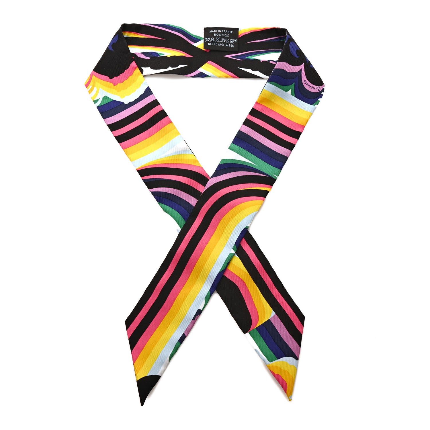 Hermes Silk Brides De Gala Shadow Twilly Black Jaune Multicolor 1 of 4