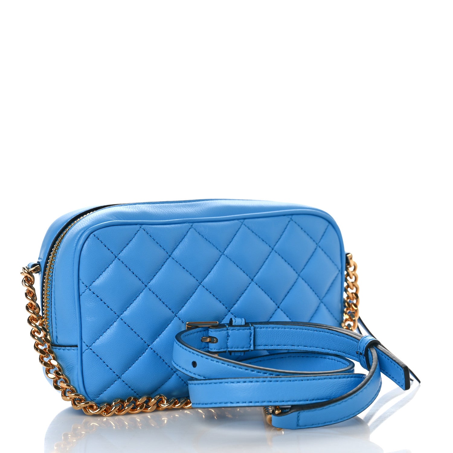 Versace Nappa Quilted Medusa Camera Bag Blue 3 of 8