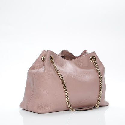 Chloe GUCCI Pebbled Calfskin Medium Soho Chain Shoulder Bag Dark Cipria 3 of 7