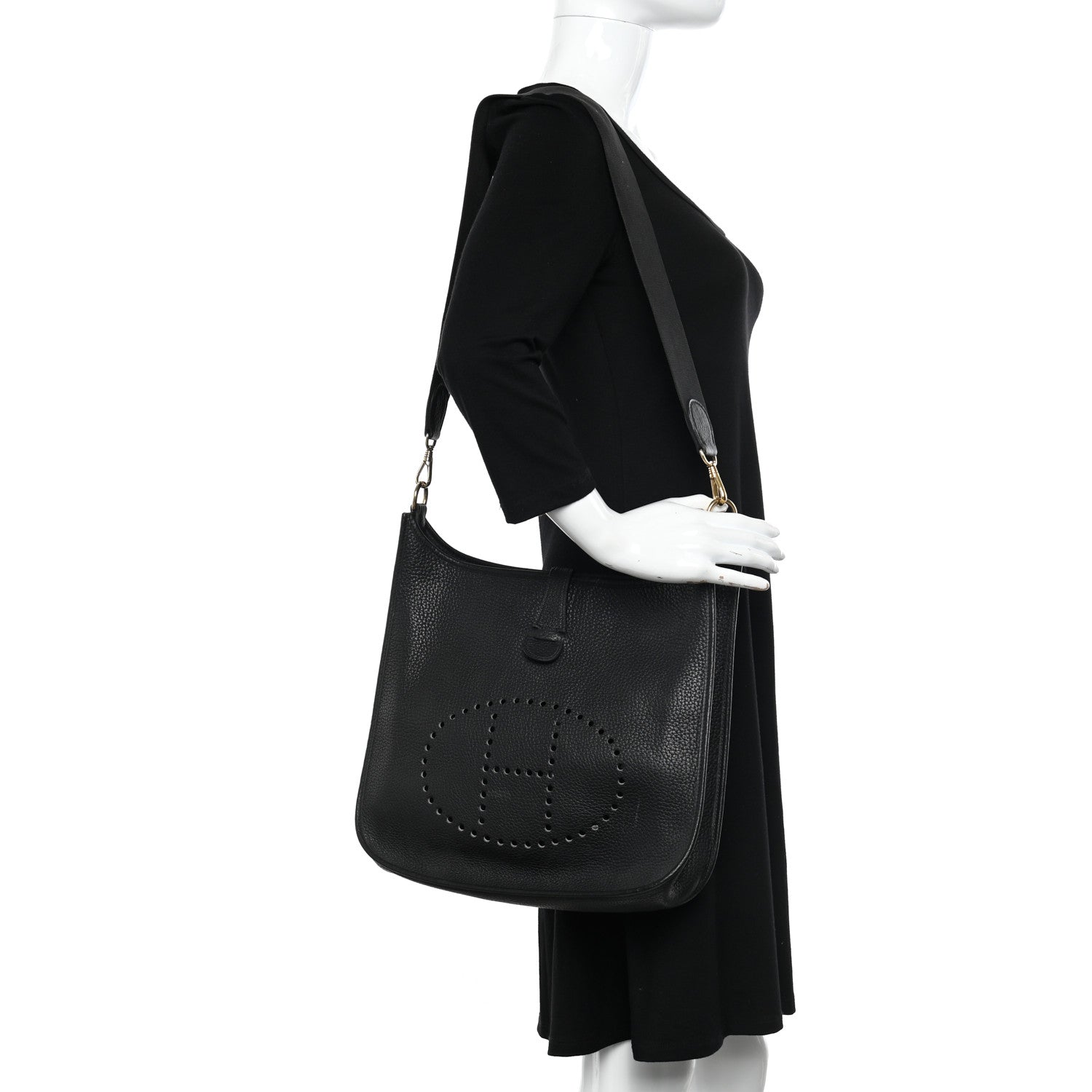 Hermes Taurillon Clemence Evelyne II GM Black 2 of 10