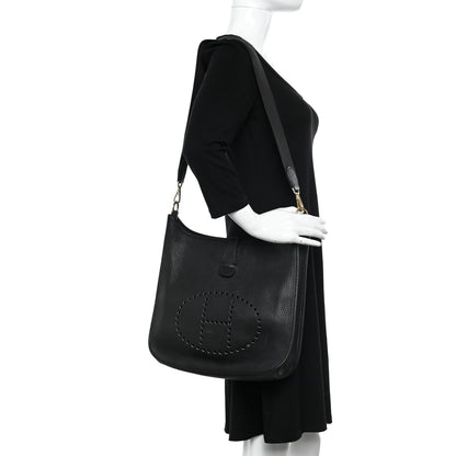 Hermes Taurillon Clemence Evelyne II GM Black 2 of 10