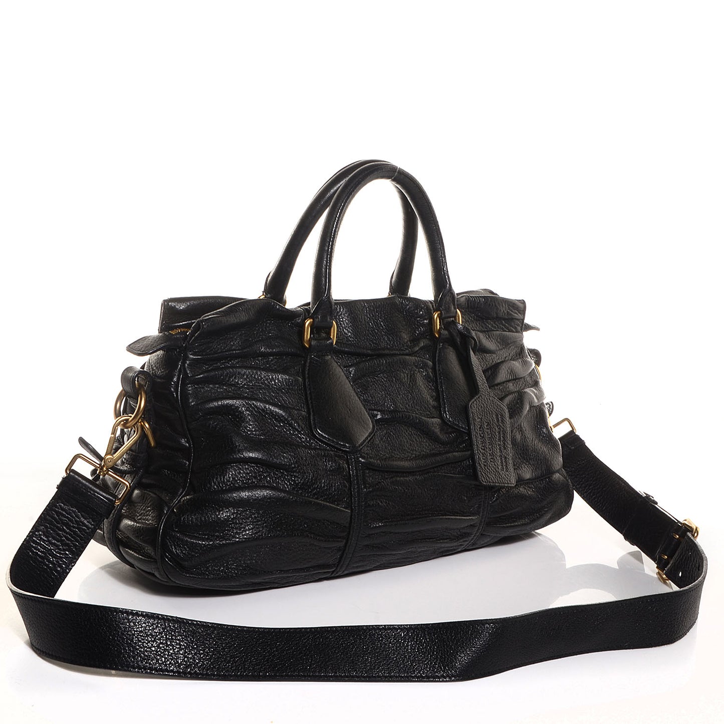 Cervo Gaufre Satchel Nero Black