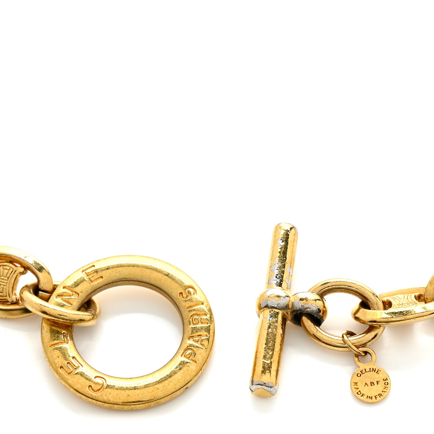 Celine Metal Chain Triomphe Belt Gold 3 of 3