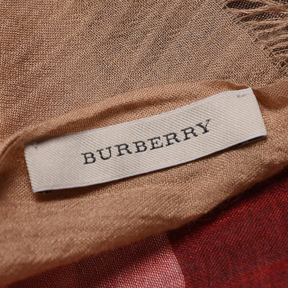 Burberry Linen Giant Check Lightweight Scarf Camel 4 of 4