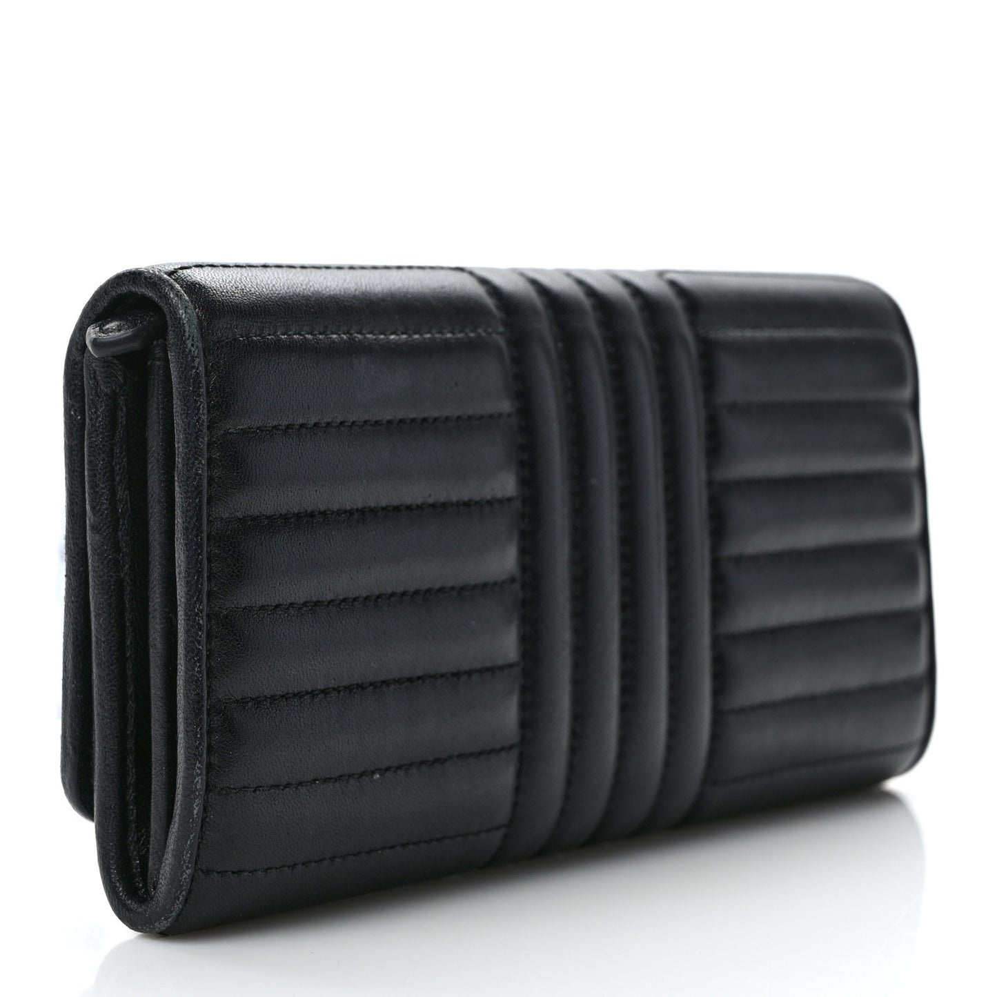 Soft Calfskin Diagramme Continental Wallet Black