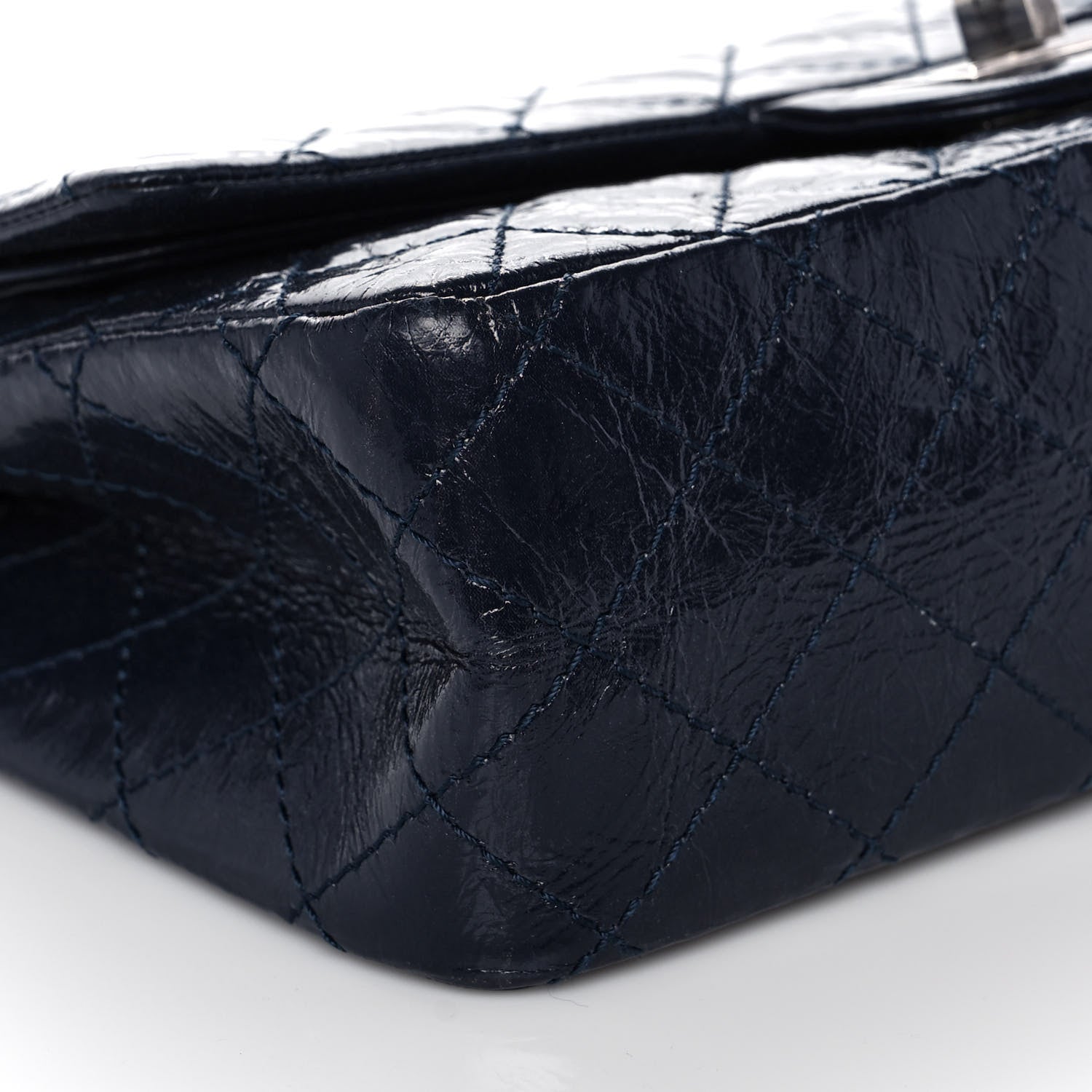 Chanel Distressed Patent Quilted 2.55 Reissue 225 Flap Navy 5 of 16
