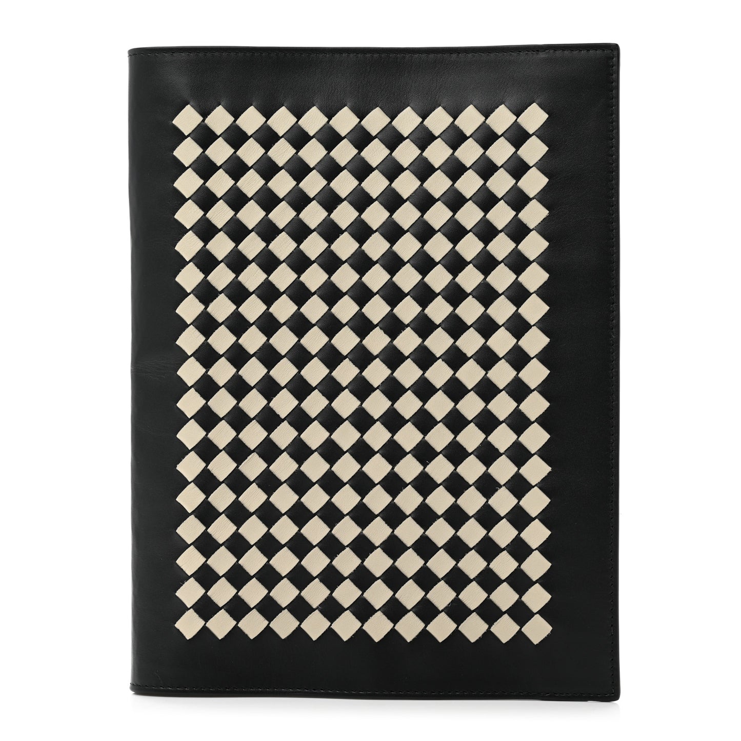 Nappa Intrecciato Notebook Cover Black White