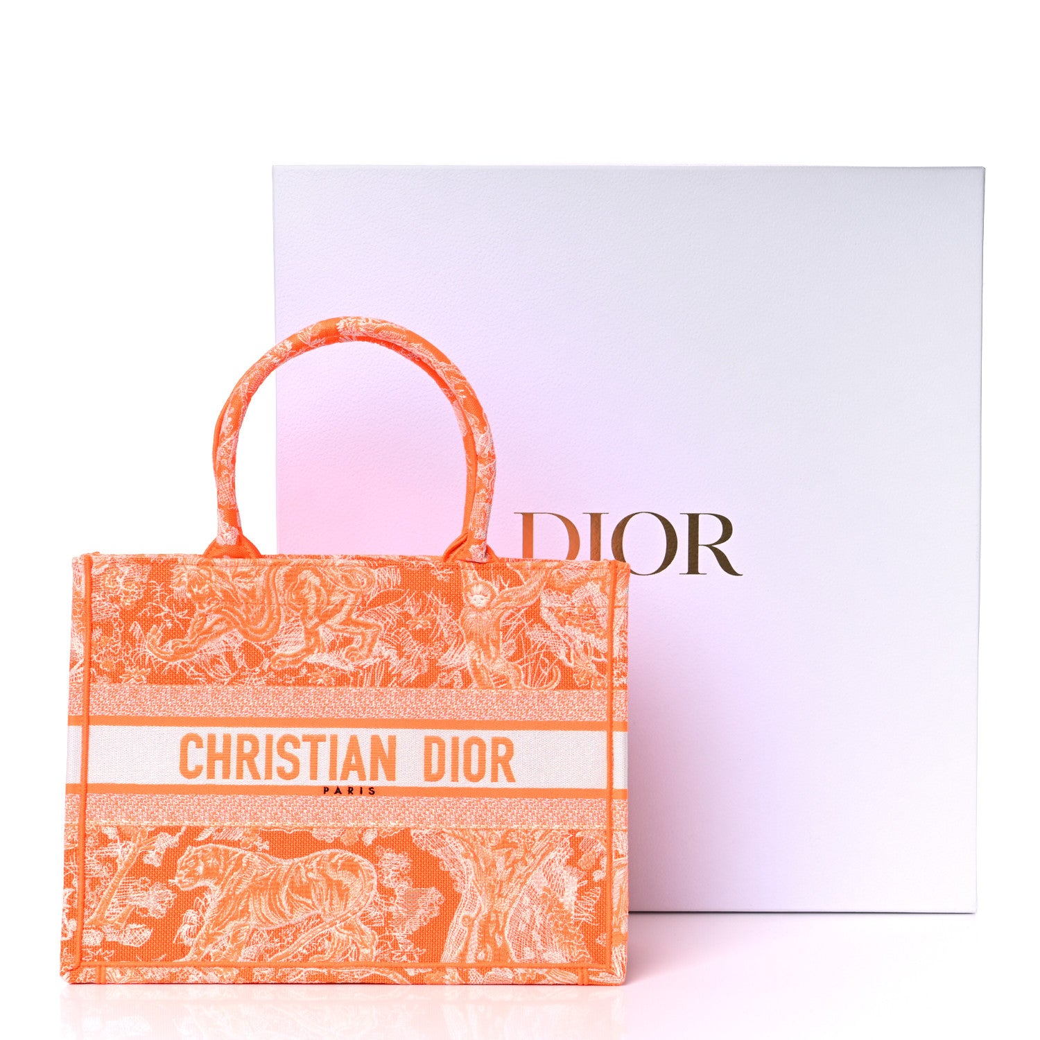 Christian Dior Canvas Embroidered Medium Dioriviera Toile De Jouy Book Tote Orange 12 of 12