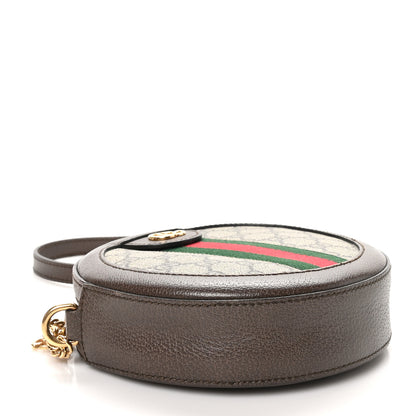 Gucci GG Supreme Monogram Web Mini Ophidia Round Shoulder Bag Brown 4 of 10