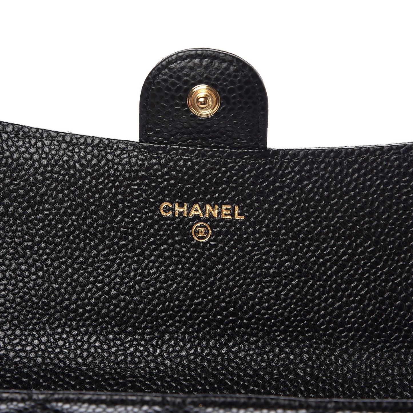 Caviar Quilted Large Flap Wallet Black