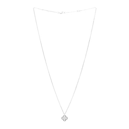 Van Cleef & Arpels 18K White Gold Diamond Sweet Alhambra Pendant Necklace 3 of 4