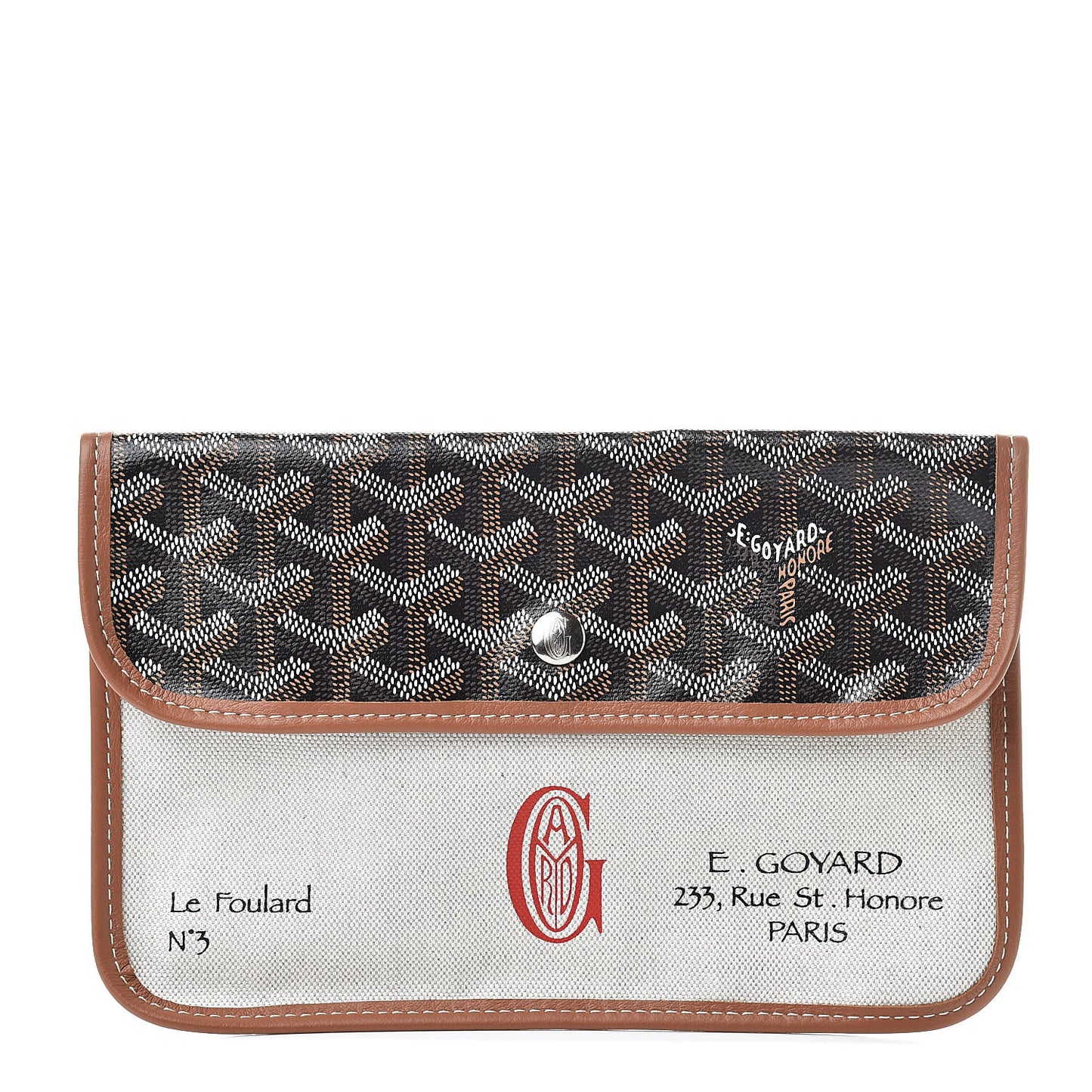 Goyardine Canvas Le Foulard Pouch Black Gold Off White