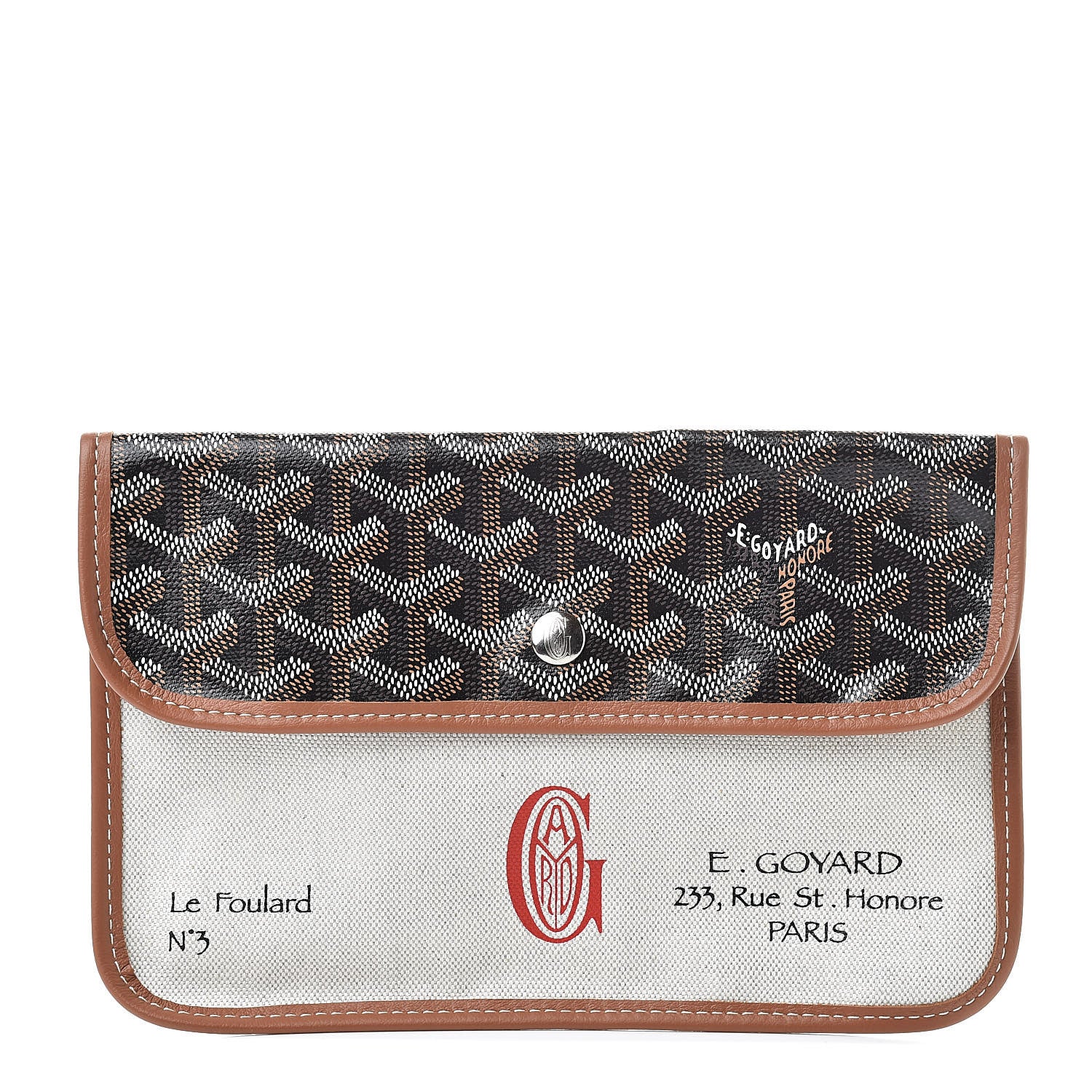 Goyard Goyardine Canvas Le Foulard Pouch Black Gold Off White 1 of 7