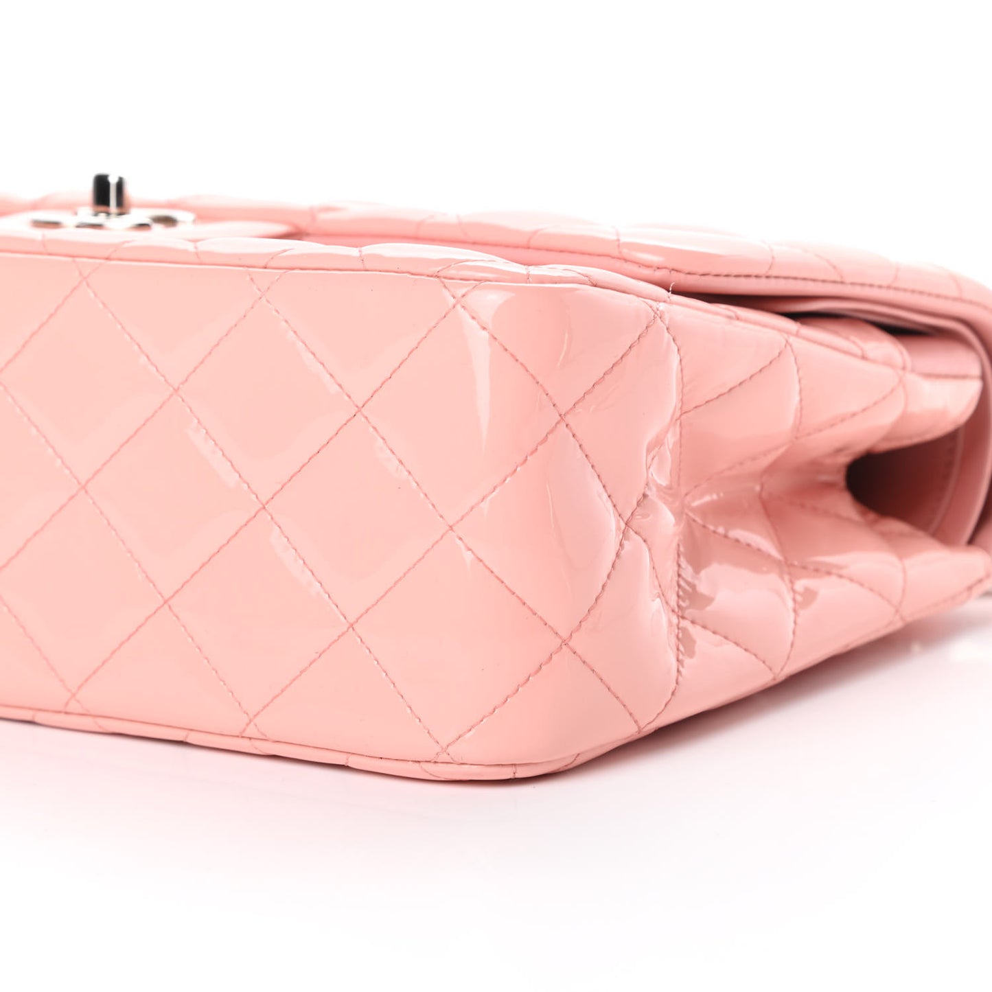 Patent Quilted Jumbo Double Flap Pink
