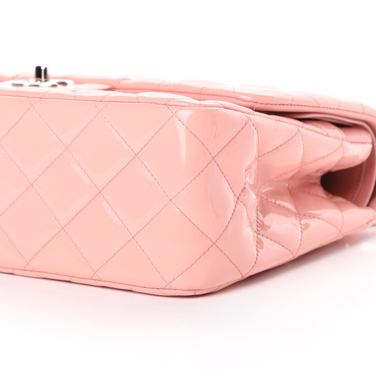 Chanel Patent Quilted Jumbo Double Flap Pink 10 of 11