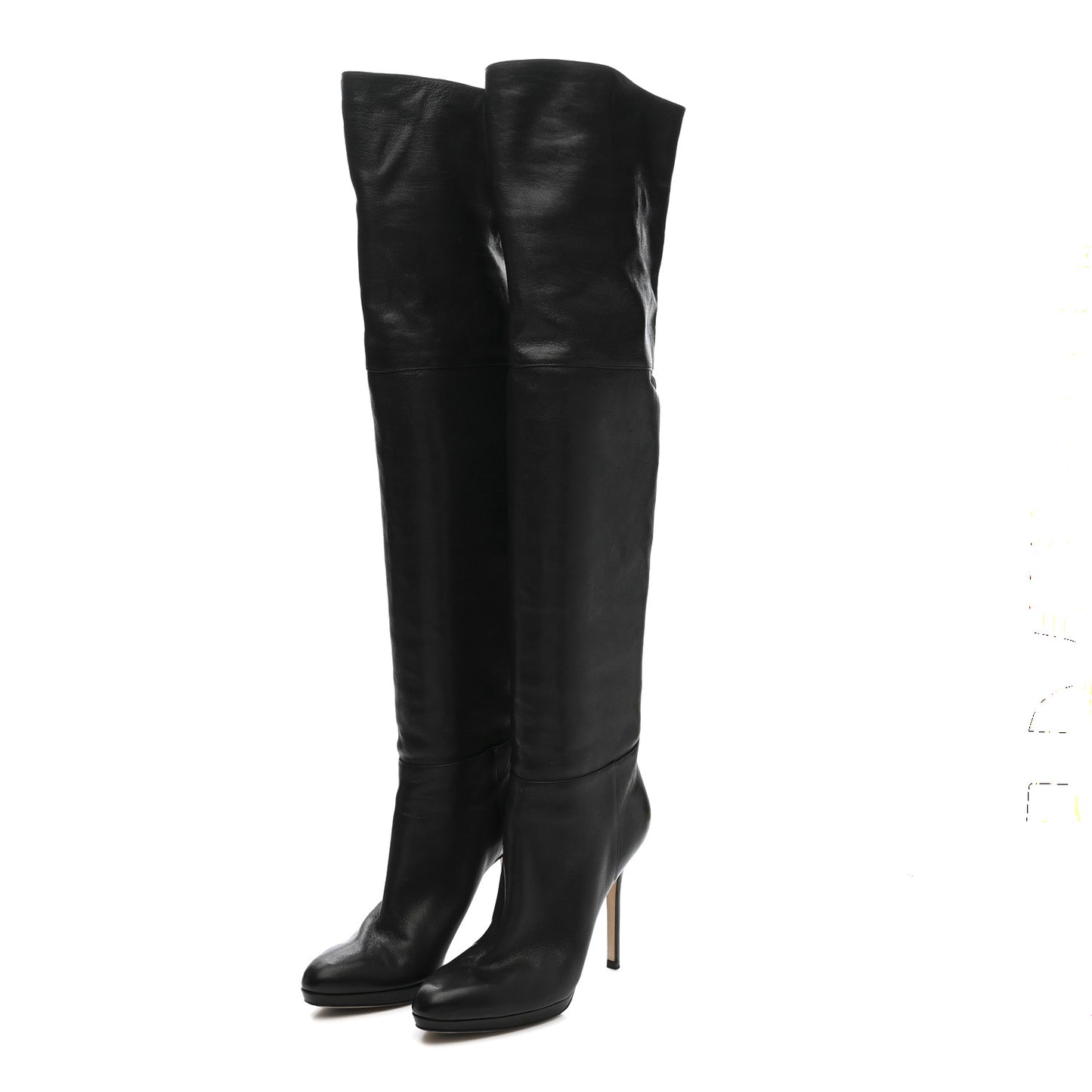 Calfskin April Over The Knee Boots 37.5 Black