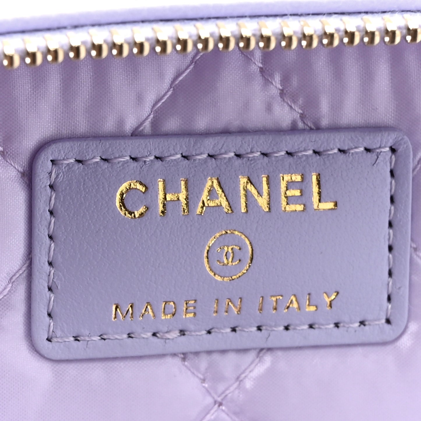 Caviar Quilted Large Vanity Pouch Light Purple