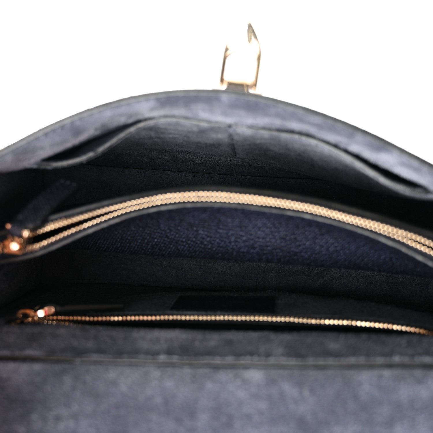 Valentino Garavani Pebbled Calfskin Small Rockstud Single Handle Flap Bag Deep Denim 5 of 9