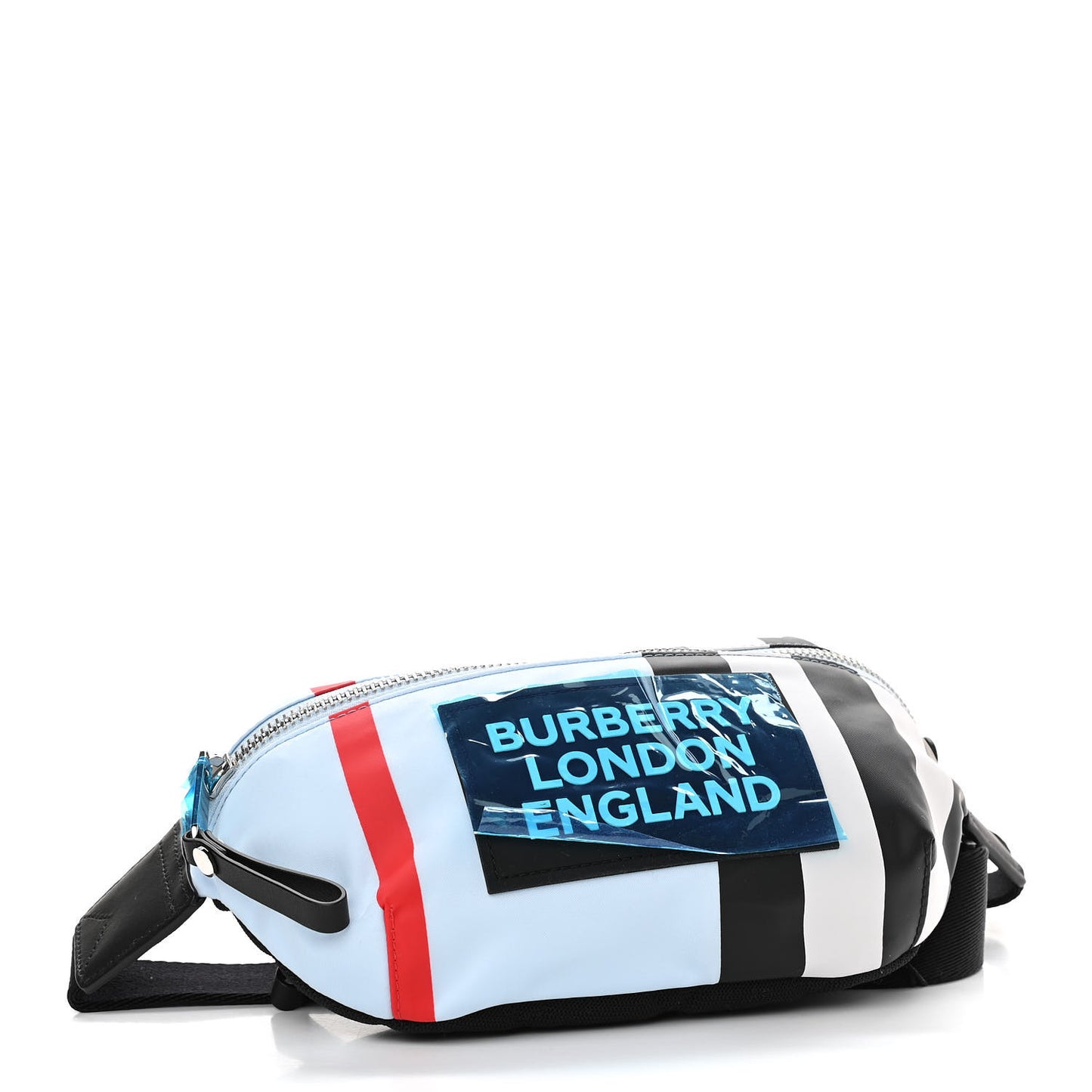 Econyl Logo Print Check Childrens Bum Bag Blue